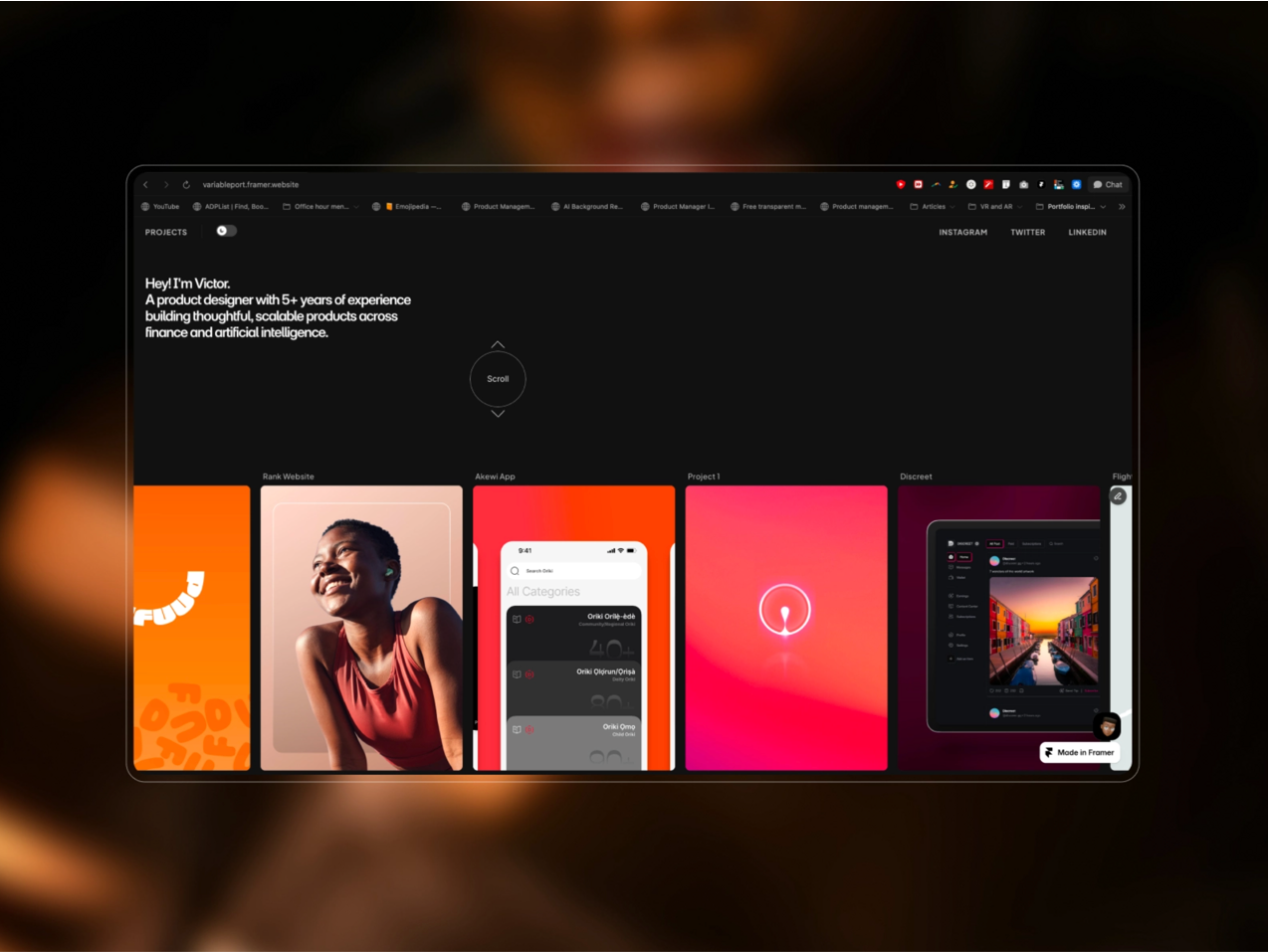 Variable 26 — Framer Template