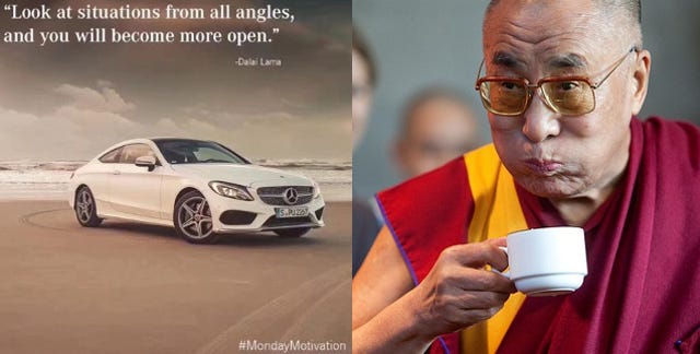 Image result for dalai lama mercedes benz