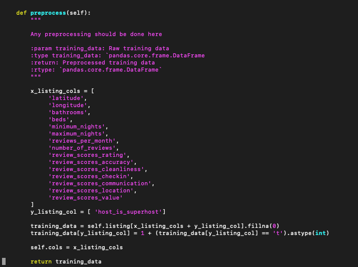 Screenshot of sample data handler script (2/2).