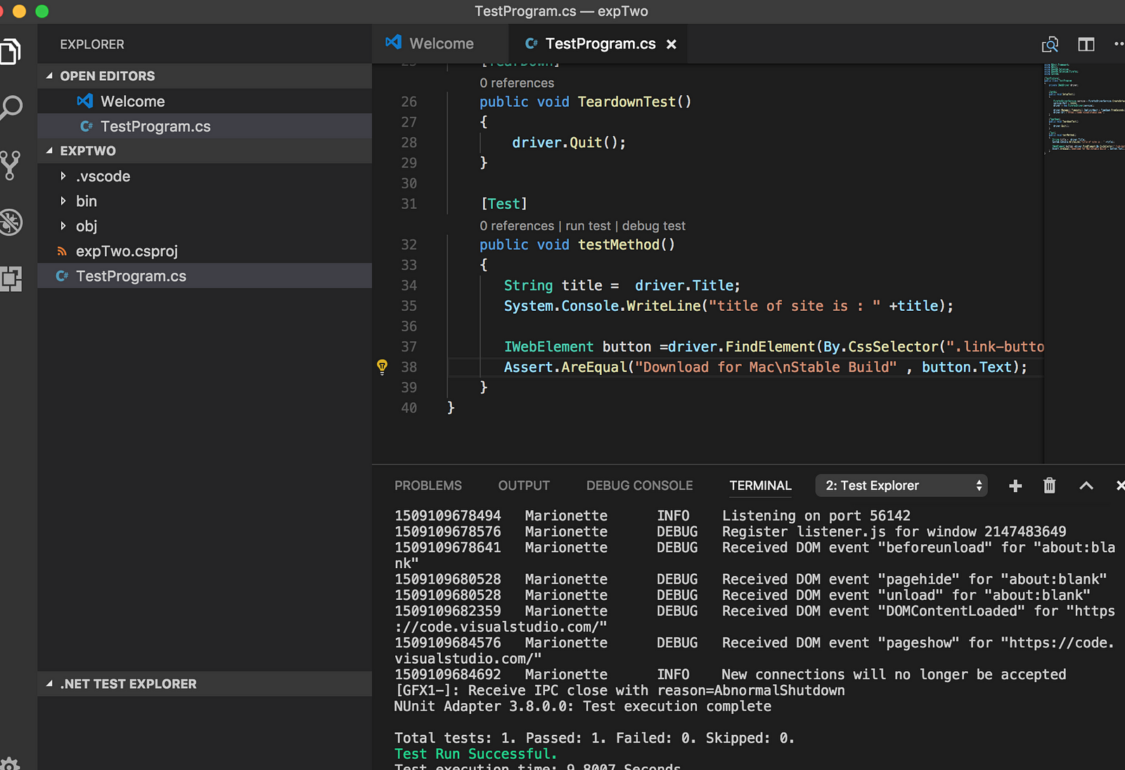 how to run in visual studio code mac