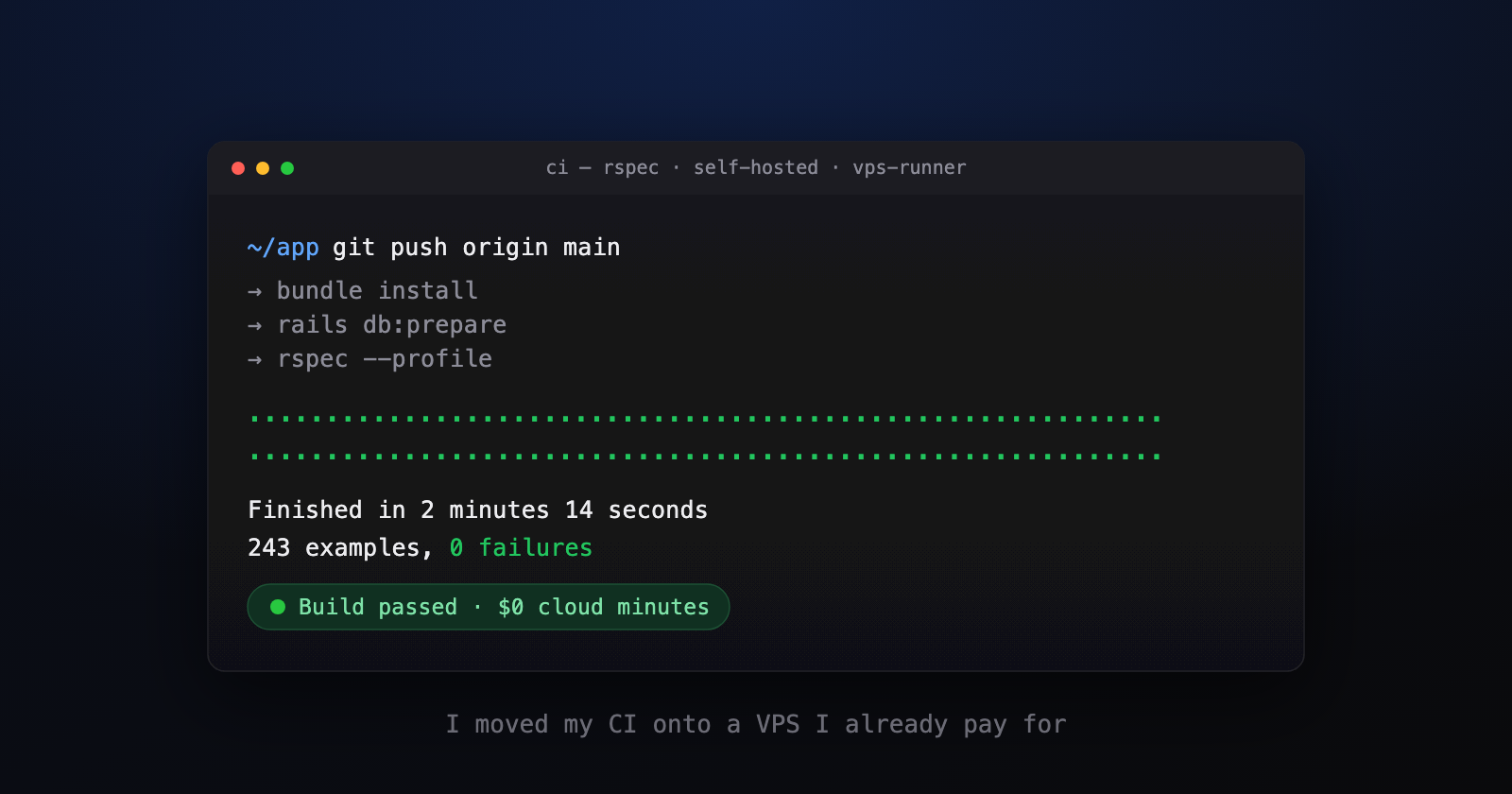 I Moved My CI Off the Cloud to a VPS