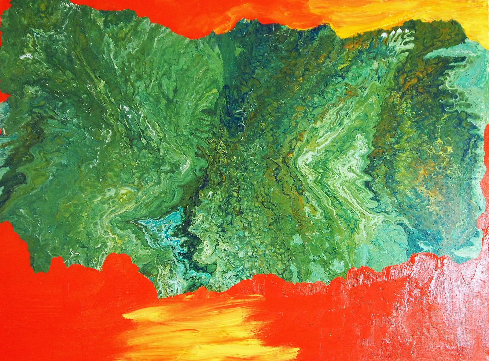 3 Steps To An Environmentally Sound Art Studio Susan L This Is The Painting I Was Working On Still Not Finished When Water Turned Orange Eventually It Will Be A Landscape And Green Trees