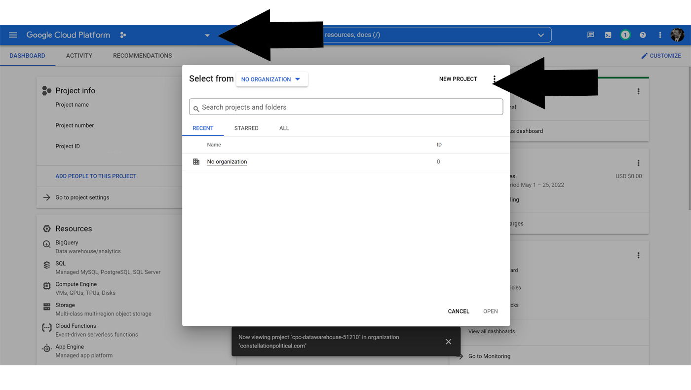 google cloud console