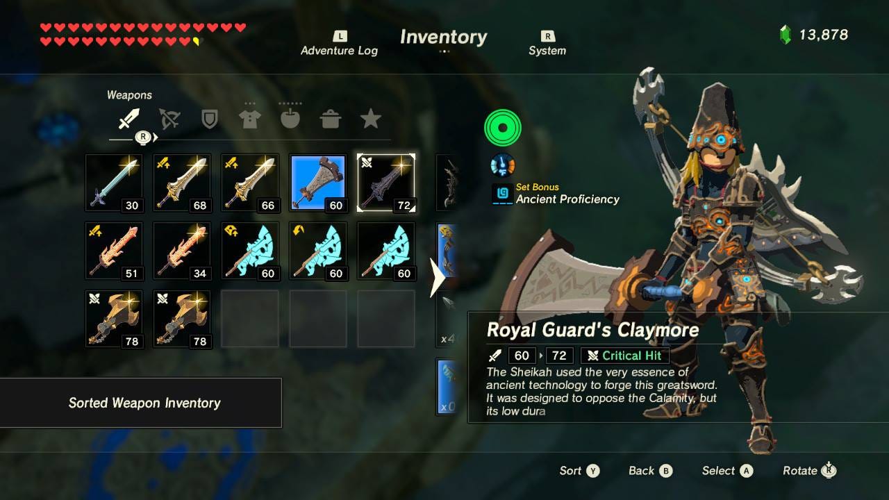 User Interface in The Legend of Zelda: Breath of the Wild