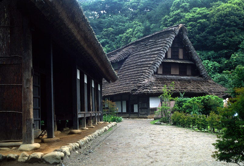 A “gassho-zukuri” farmhouse from Gokayama at Kawasaki’s the Nihon Minka-en Open Air Museum