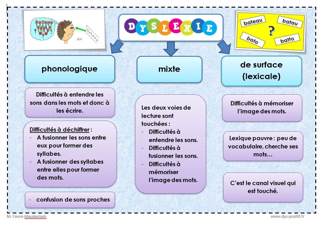 Les différents types de dyslexie par www.dys-positif.fr