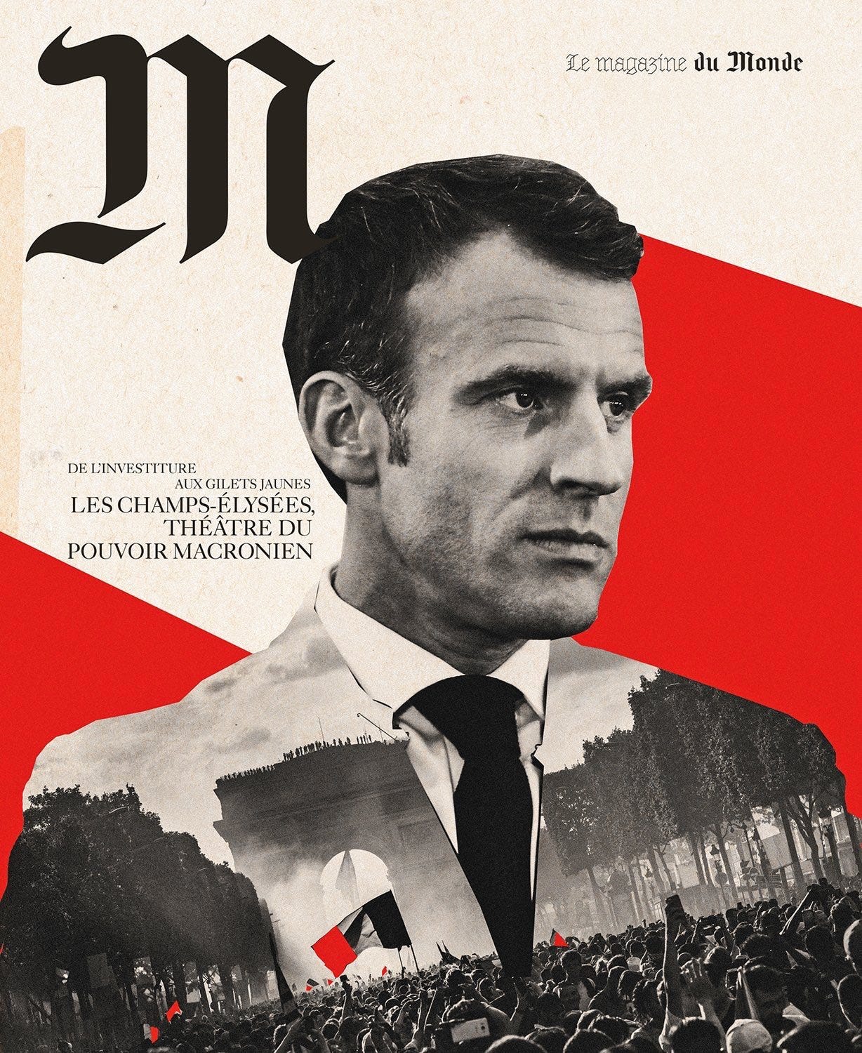 La couverture M Le Monde et Emmanuel Macron Jean François Porchez