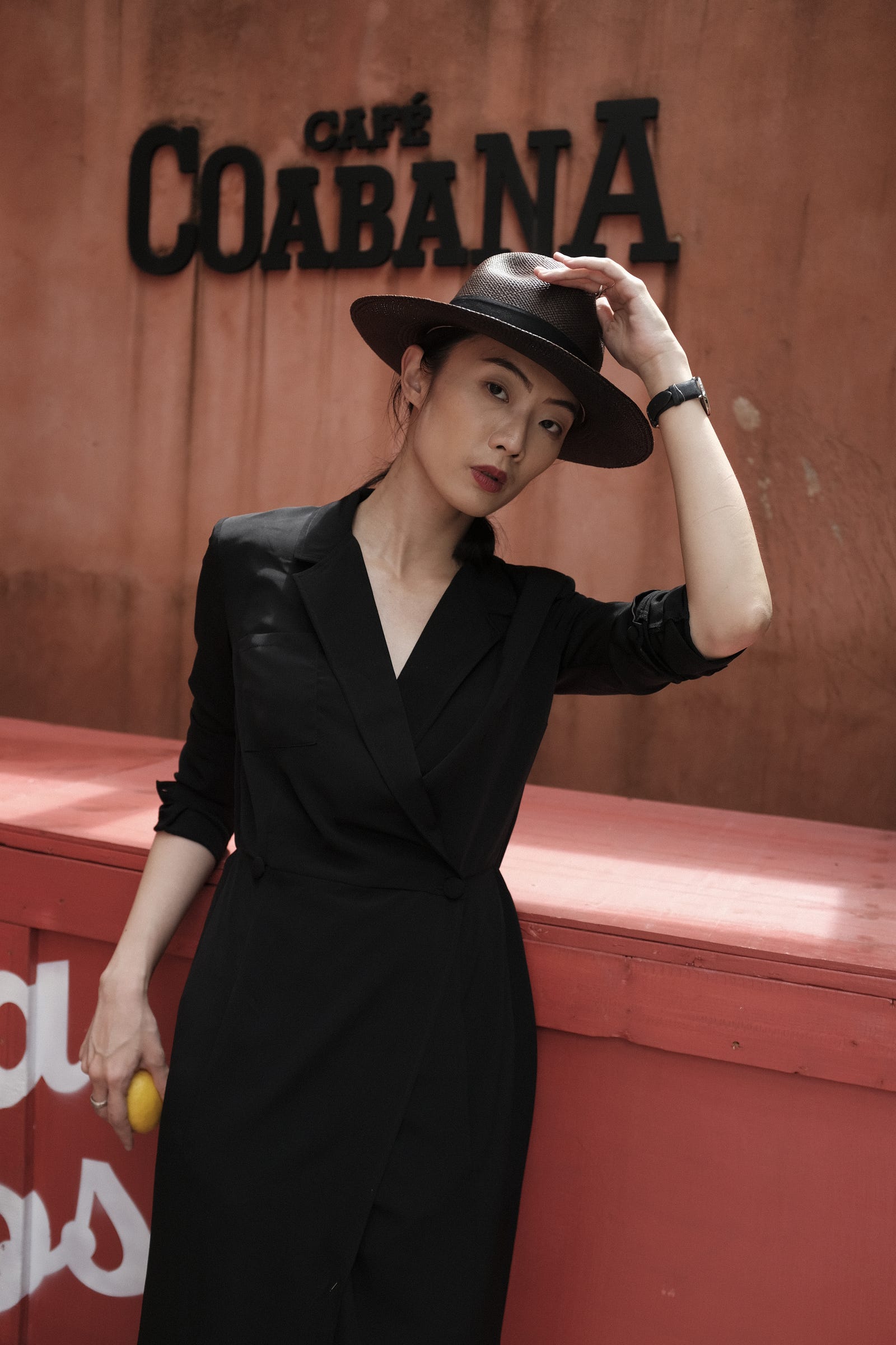 Norelle Weng wearing the Black Shirt Dress by Bastet Noir