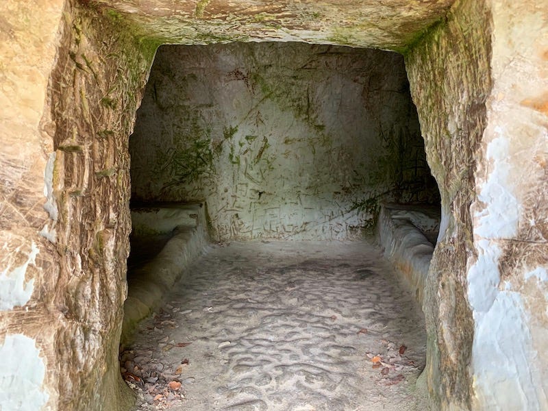 Inside one of the caves at Saitama Prefecture’s Hundred Caves of Yoshimi