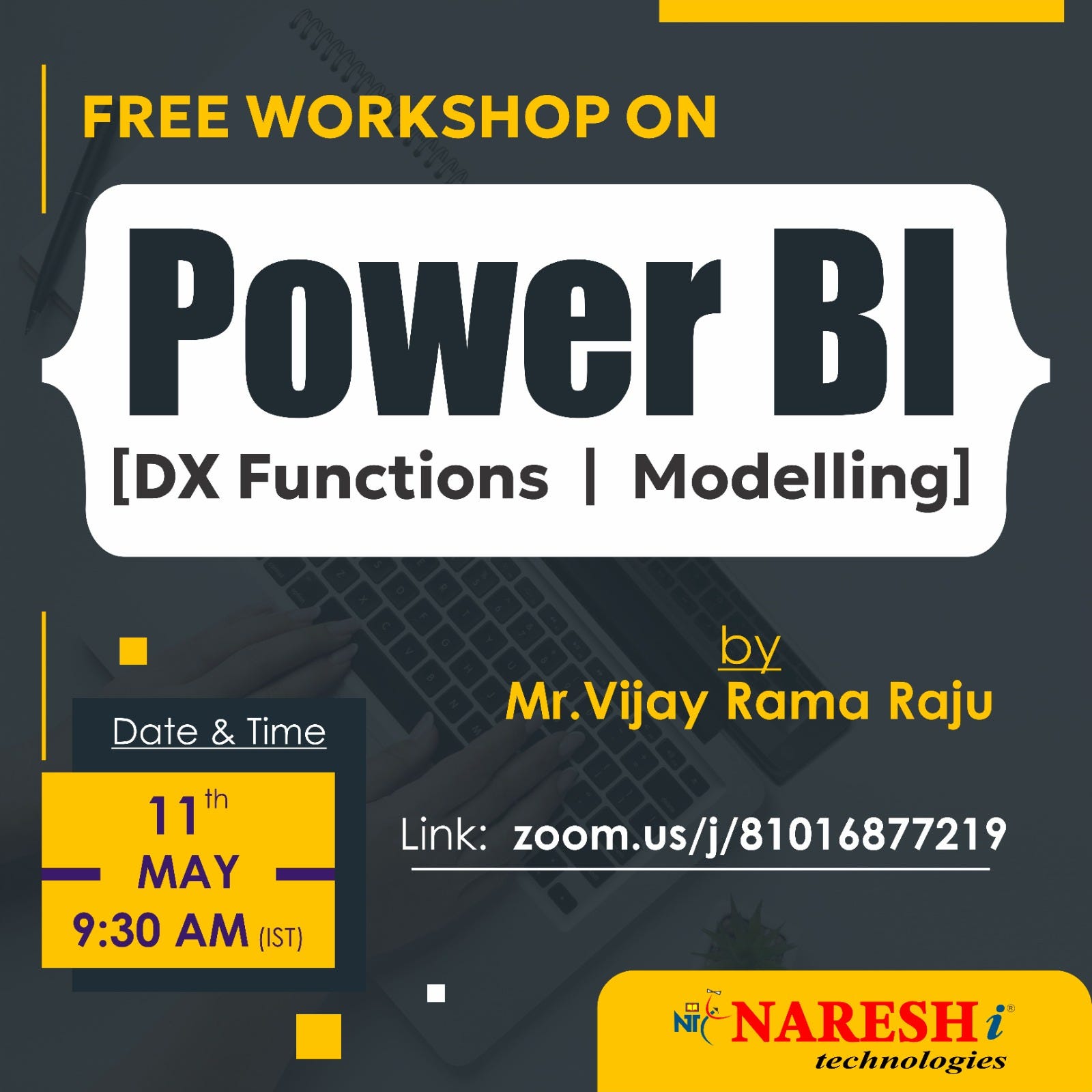 Free Workshop on Power BI [DX Functions & Modelling] Online Training — Naresh IT