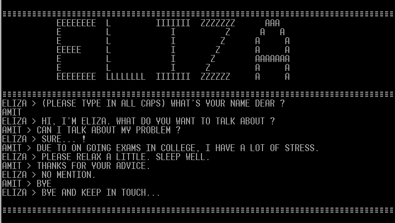 Image result for eliza chatbot