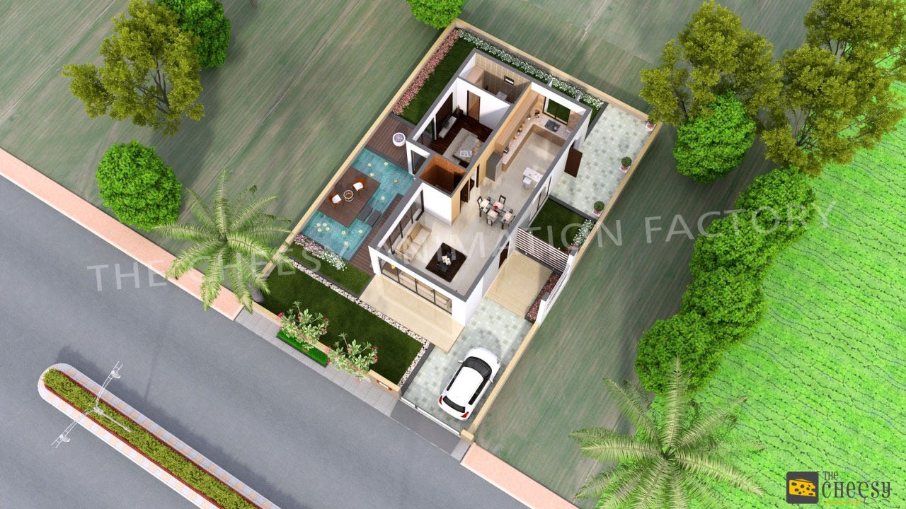 3d Villa Floor Plan Creation Studio Bhavik Solanki Medium
