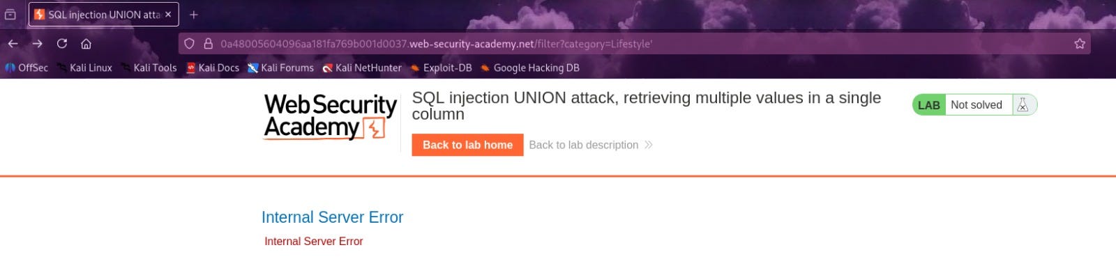 Lab: SQL injection UNION attack, retrieving multiple values in a single column