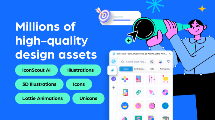 IconScout — 3D Assets, Lottie Animations, Icons & Illustrations + Unicons + AI Tools