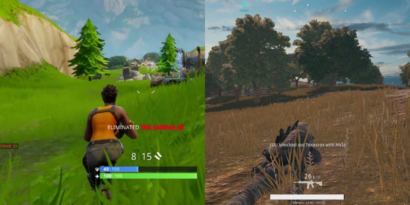 fortnite left with it s cartoonish visuals and pubg right with its more realistic visuals - fortnite hack github