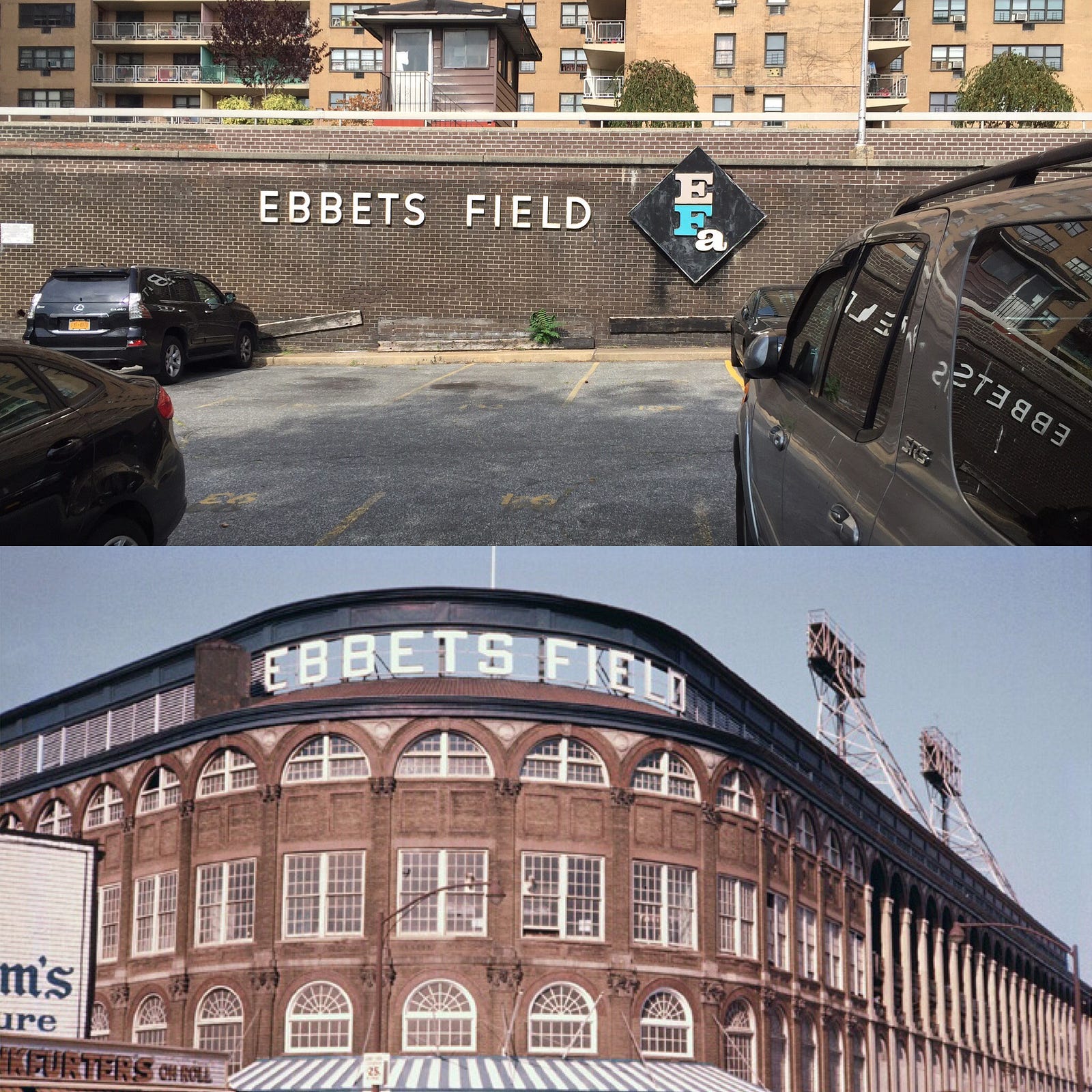 The Secret Of Ebbets Field Boomskie On Baseball Ebbets Field Then And Now