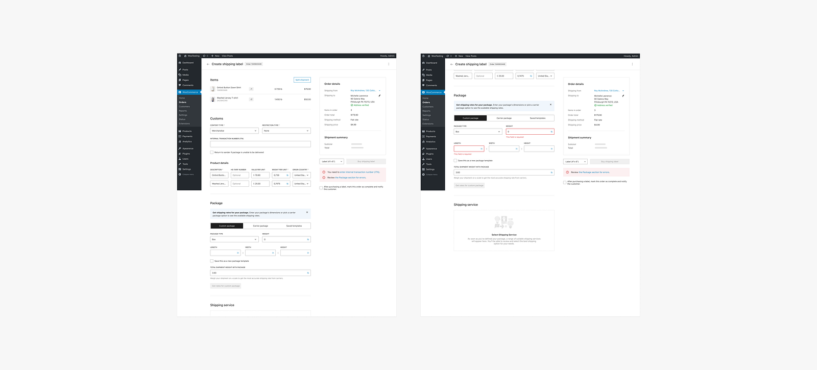 Iteration 1 with inline error banners and dynamic checklist
