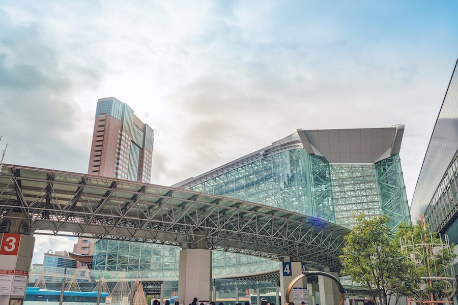 The bus stop section of Kanazawa Station in Ishikawa Prefecture
