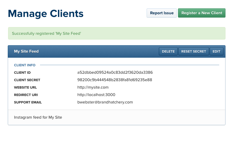 copy the client id here or at least keep this tab open you will need the client id soon - instagram api followed by