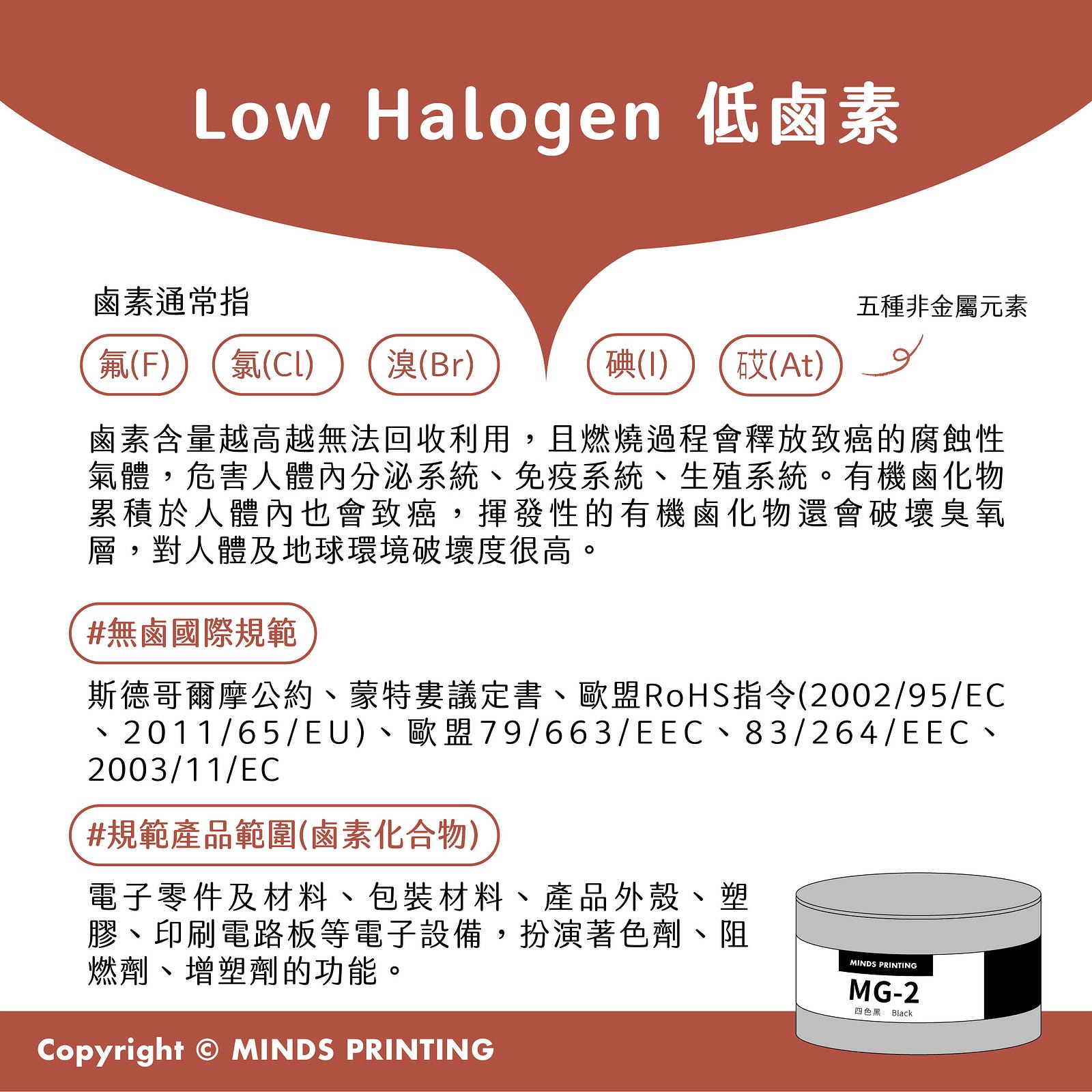 【印刷界的環保新寵兒】植物油墨的9大認證有哪些？－Low Halogen 低鹵素