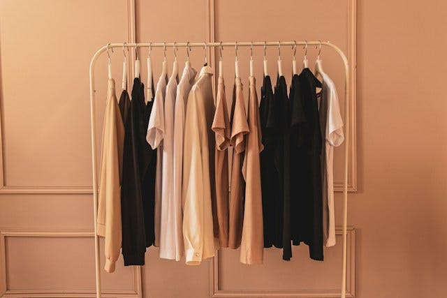 Cotton T Shirts hanging on a rack