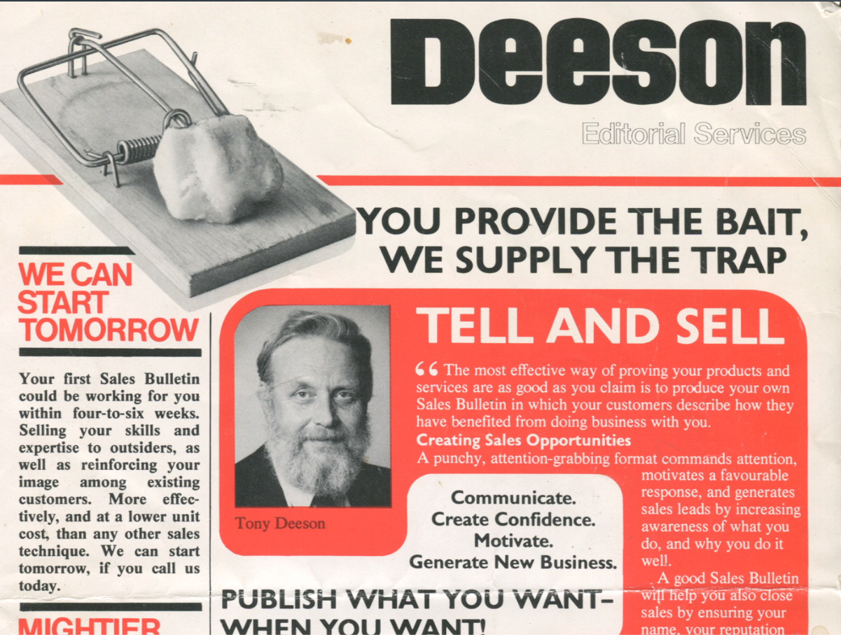 Early Deeson marketing materials