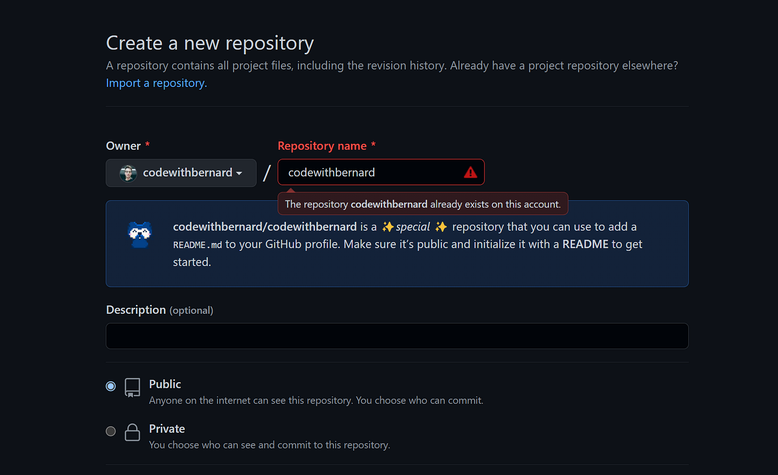 Creating secret Github repository