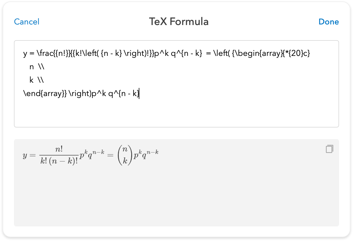 Insert LaTeX formulas UpNote User Guide