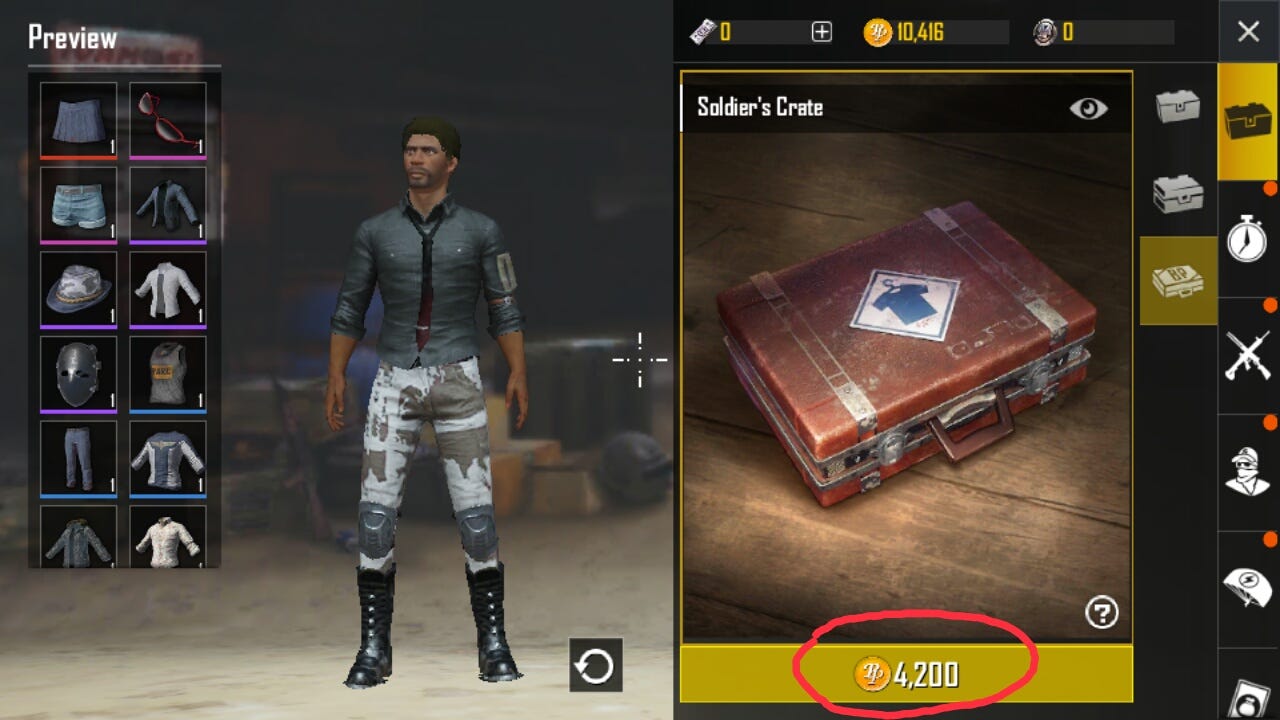 Pubg Get Clothes And Wearables Easily Without Spending Real Money - click on bp amount for soilder s crate