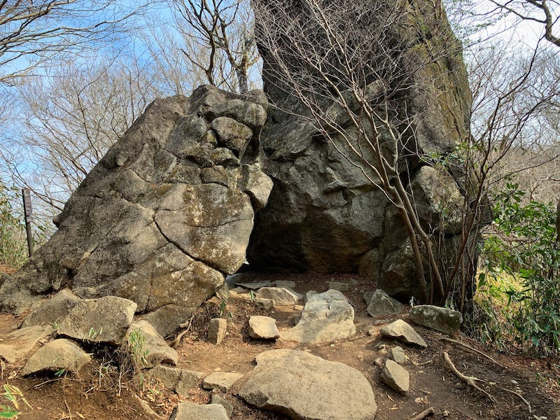 An odd rock formation on the way up to Ibaraki Prefecture’s Mt. Tsukuba