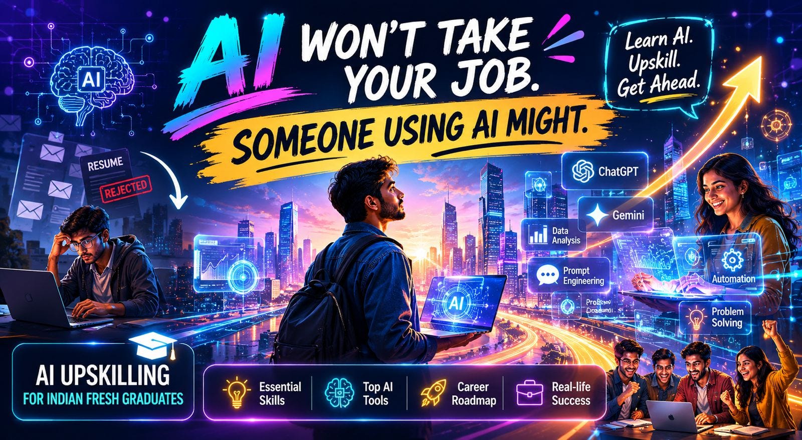 AI Upskilling for Indian Fresh Graduates: Skills, Tools and a Career Roadmap for 2026