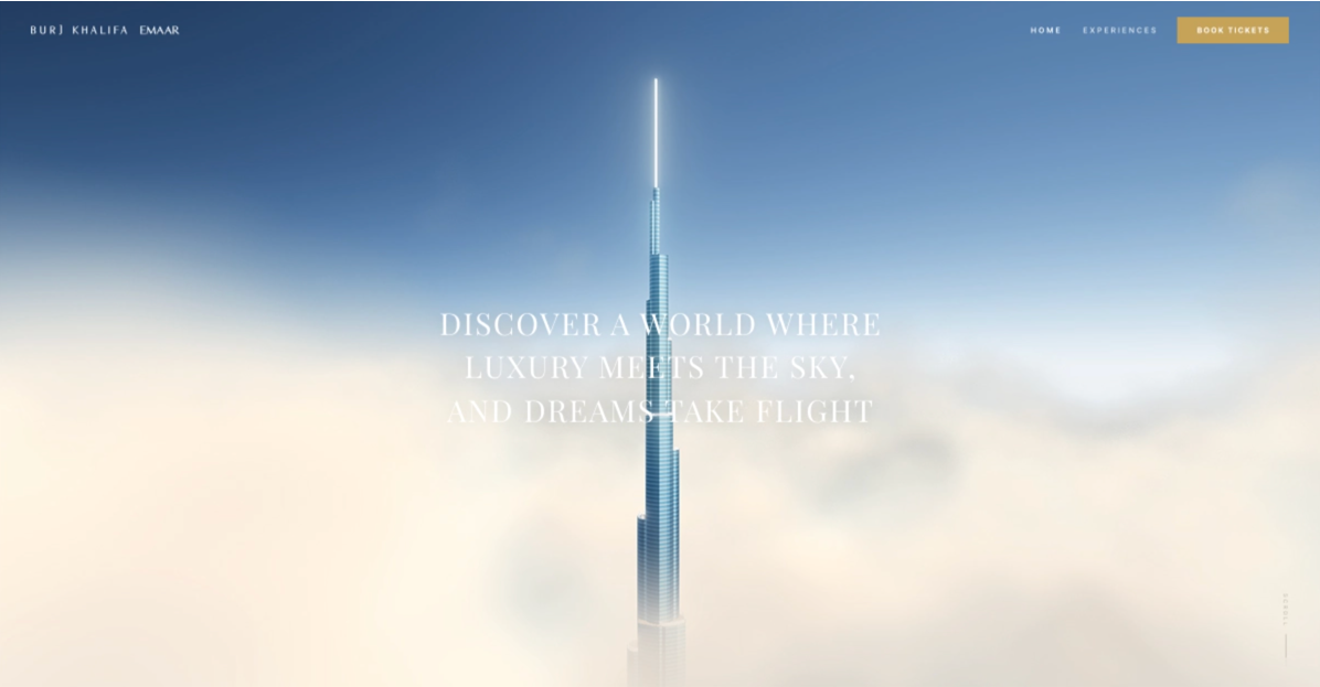 Burj Khalifa • Immersive 3D Website Design Concept