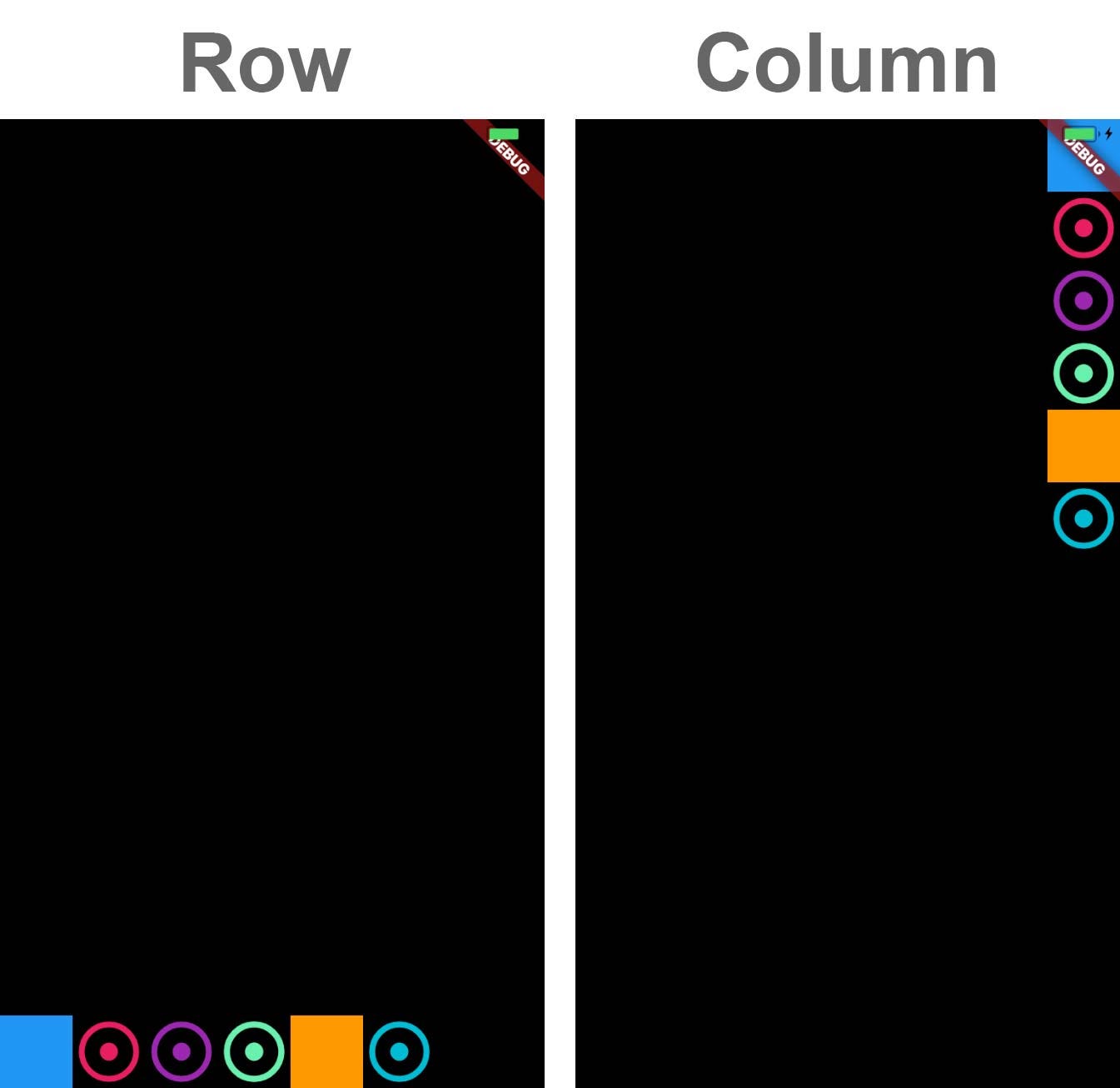 Flutter Row Column Cheat Sheet