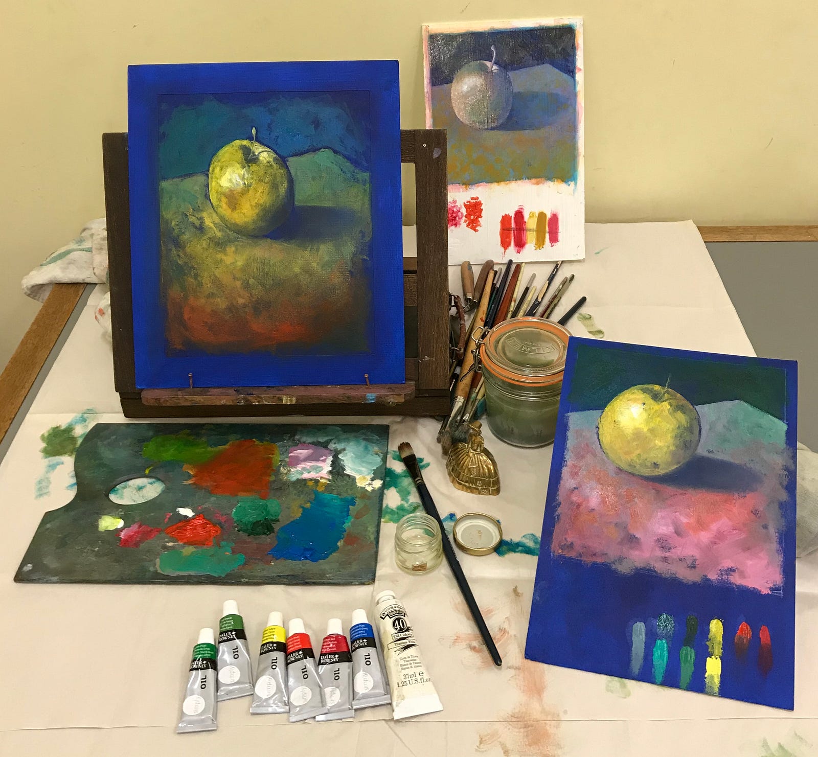Painting On A Coloured Ground Rebecca Freear Medium The Paintings From This Week S Art Cl Demonstration Were Made On Mount Board Which Had Been Prepared With Blue Acrylic Paint Served