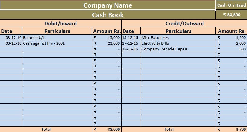 simple debit credit excel spreadsheet template