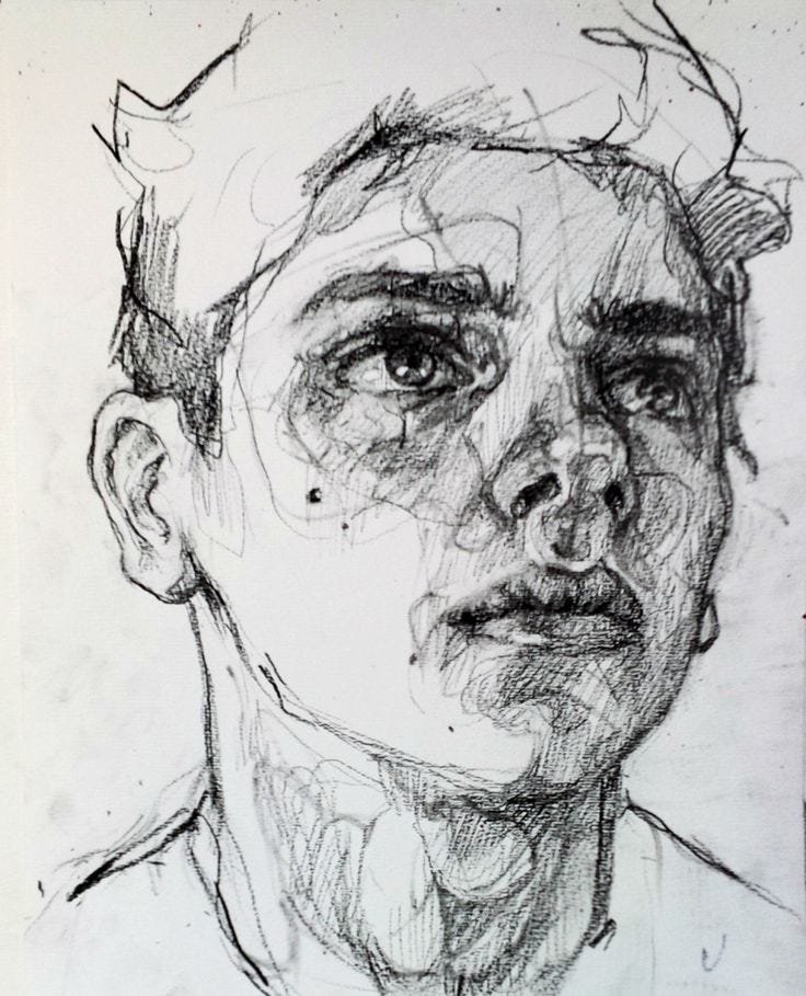 Man S Face Line Drawing : High in the hills p s i love you