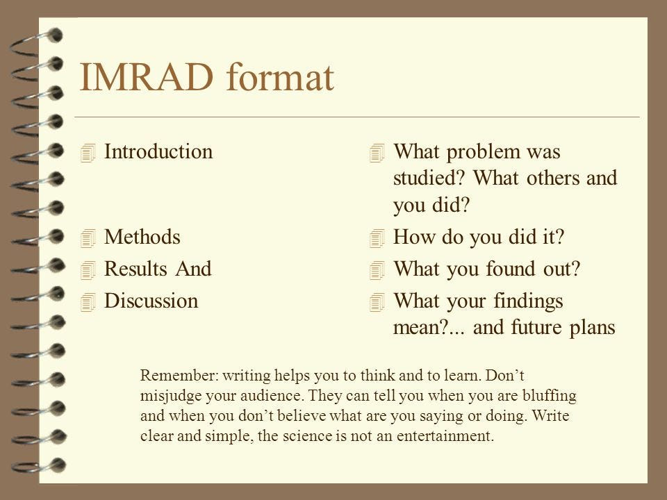 organization of a research paper the imrad format