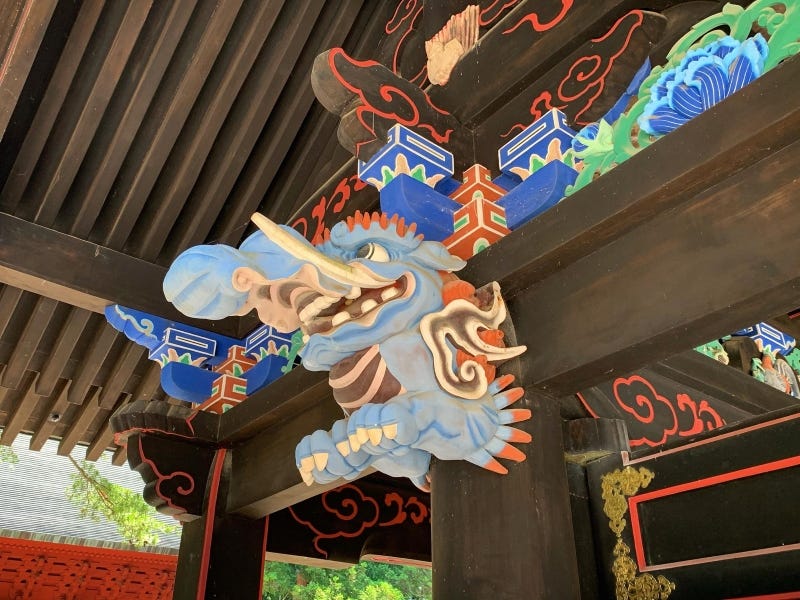 A baku ornament on Aomori Prefecture’s Iwakiyama Shrine