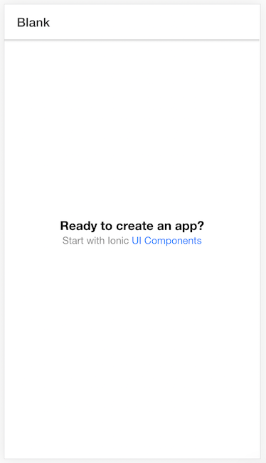 Standard homepage for Ionic Vue blank start app