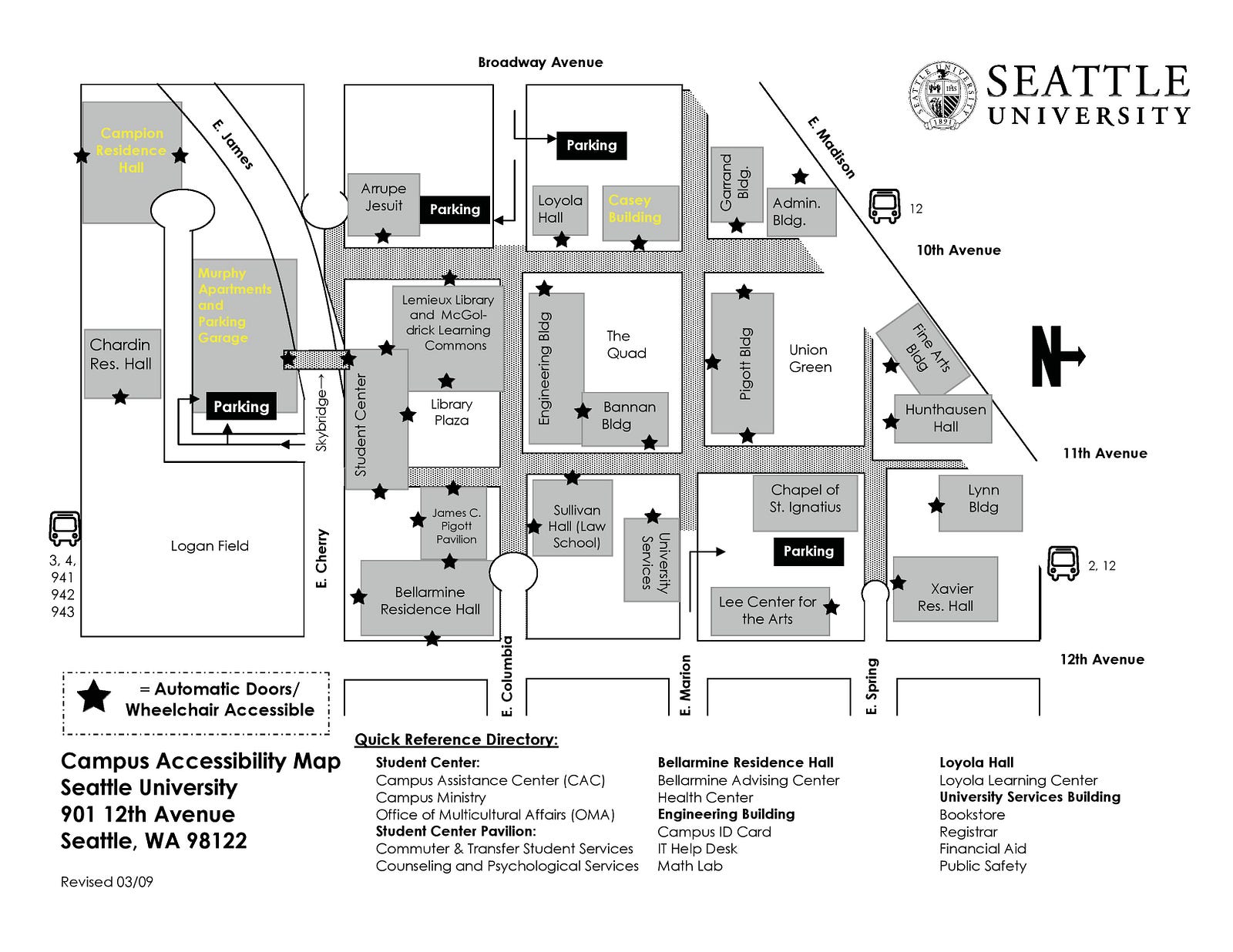 Seattle University Campus Map Printable