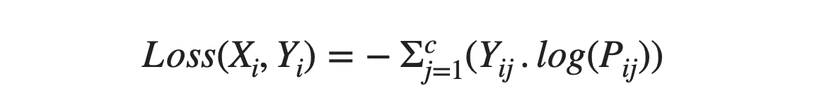 Categorical cross entropy formula