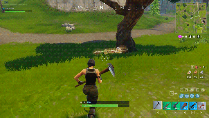 looting ammo with the pickaxe - fortnite healing gif