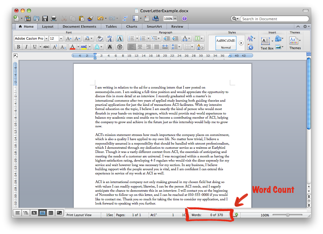 how to write word count in assignment