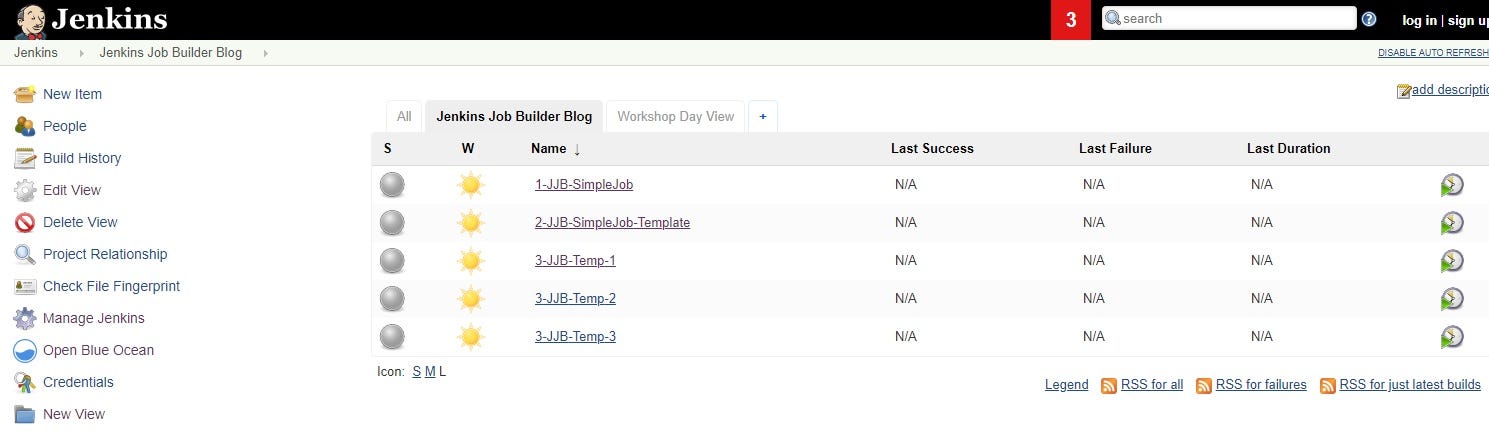 Jenkins job 3-JJB-Temp-1, 3-JJB-Temp-2, 3-JJB-Temp-3 created