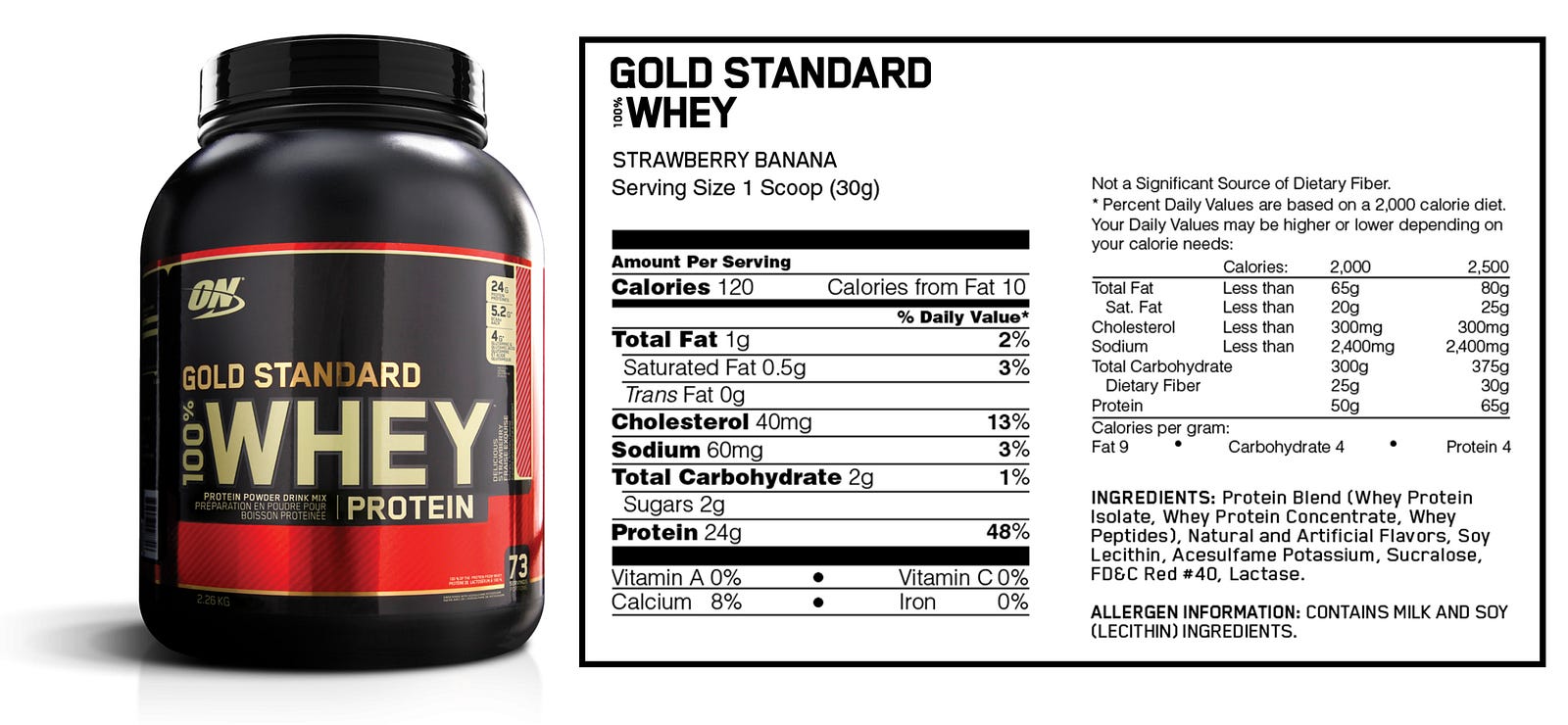 What s In This Optimum Nutrition Gold Standard 100 Whey Powder