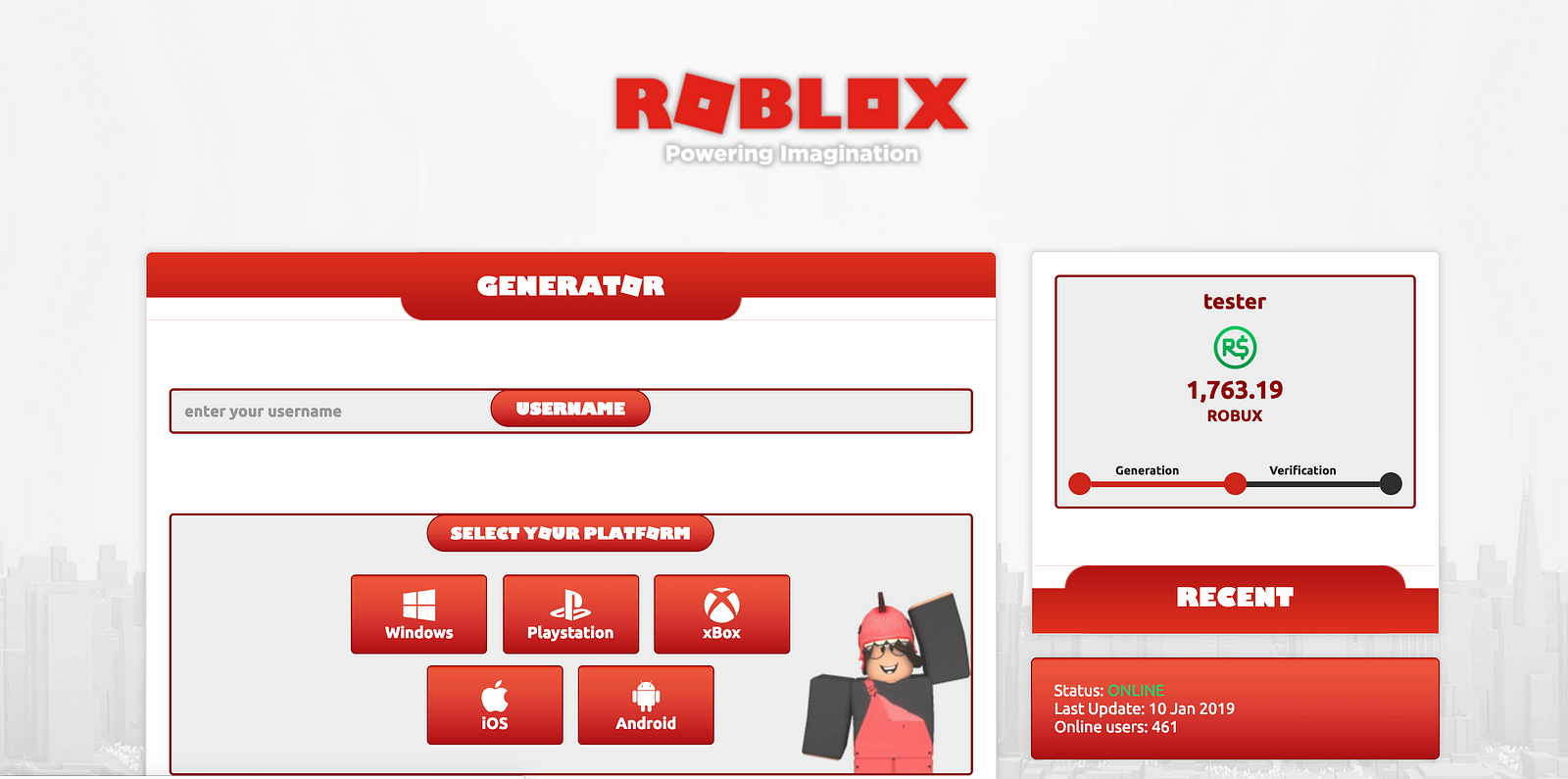 Ad for unlimited robux