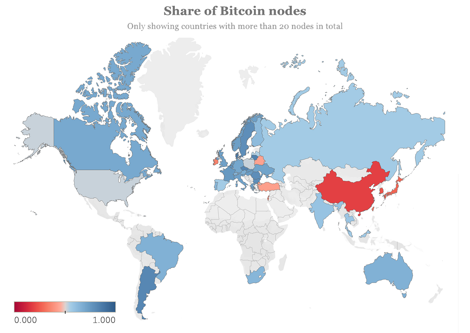 A look at the geographical distribution of Bitcoin and Ethereum listening  nodes | The Block