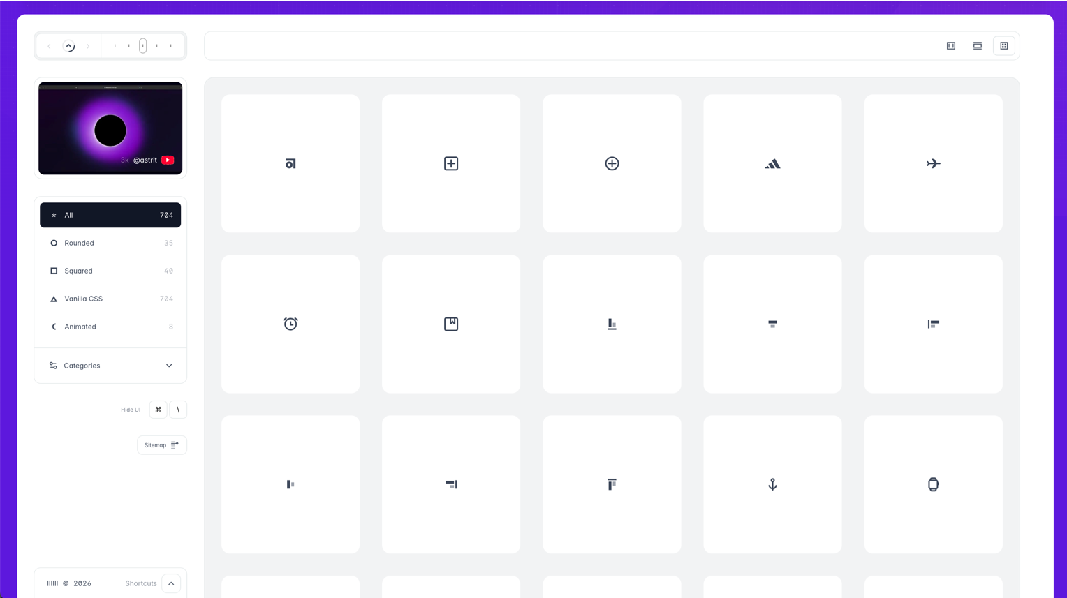 700+ pure CSS icons. Best for performance-obsessed projects with no SVG budget.