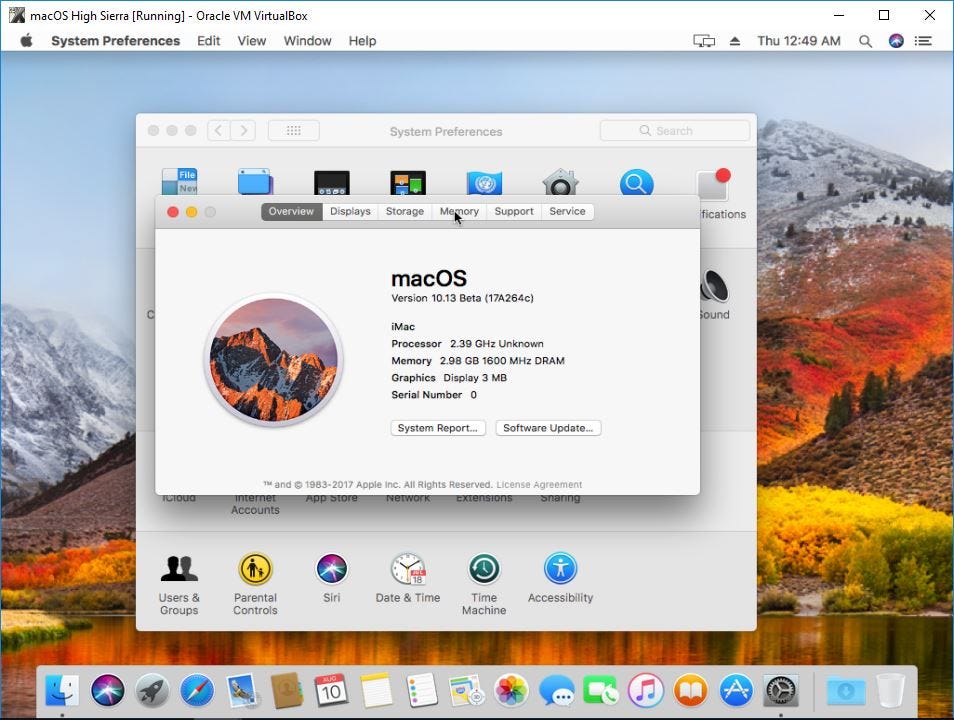 how to use mac os sierra on virtualbox