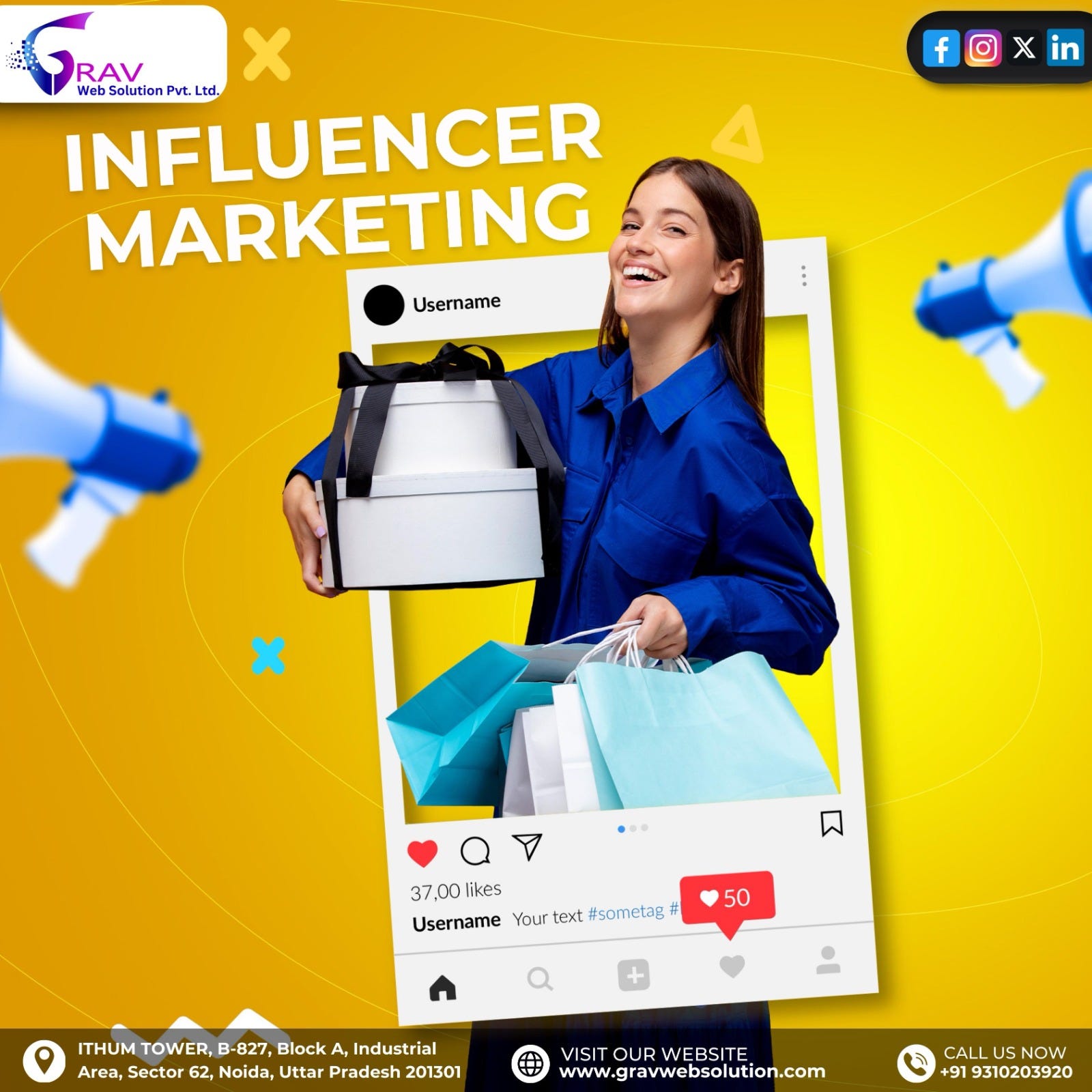 Amplify Your Brand Presence: Grav Web Solution — The Best Influencer Marketing Company in Noida